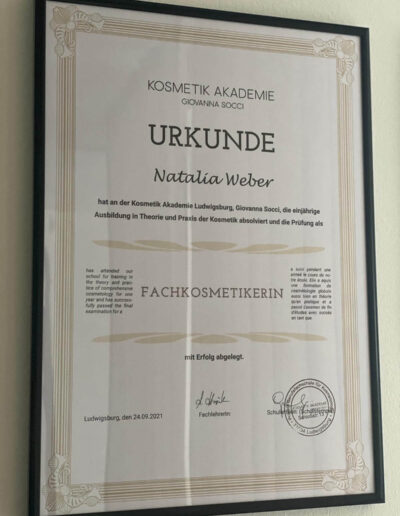 Natalia Weber Zertifikat